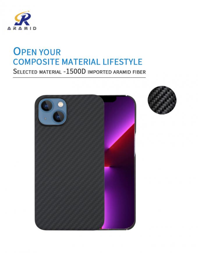 Matte Finish iPhone 13 Mini Cover With Plastic Ring Design Aramid Fiber