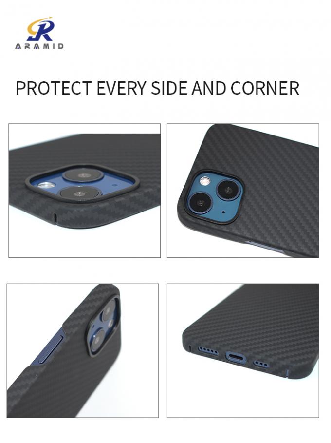 Matte Finish iPhone 13 Mini Cover With Plastic Ring Design Aramid Fiber