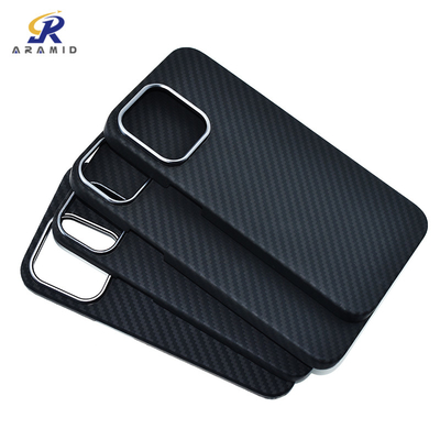 Metal Ring Camera Full Protection Kevlar Aramid Fiber Phone Case For iPhone 14
