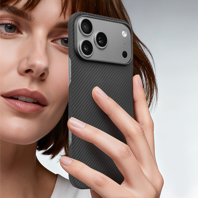 Customized Aramid Carbon Fiber Mobile Cover with Metal Frame for iPhone 17 Pro Max