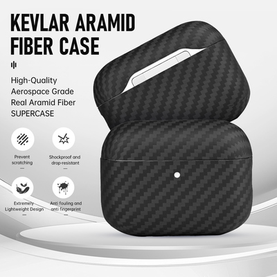 Black Color Carbon Aramid Fiber Earphone Case for AirPods Pro 3
