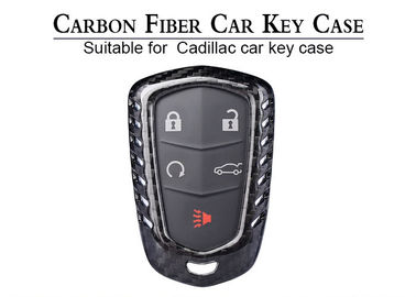 Genuine Glossy Twill Cadillac Carbon Fiber Car Key Case