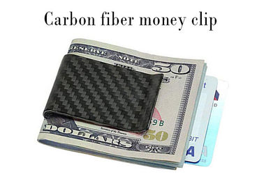 Black Light Weight Glossy Carbon Fiber Money Clips Wallets