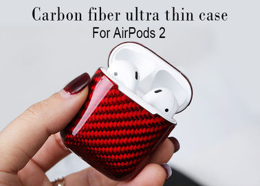 Logo Printed Shockproof Apple Airpods Real Carbon Fiber Case