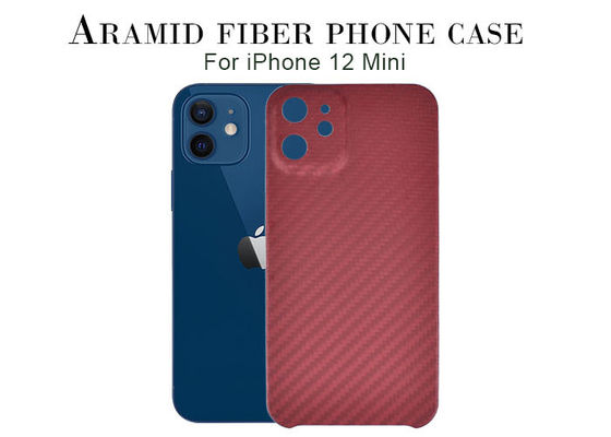 Carbon Fiber Phone Case iPhone 12 Mini Red Color Aramid Fiber Case