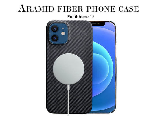 Plastic Ring Design Aramid Fiber Phone Case Black With Metal Plate