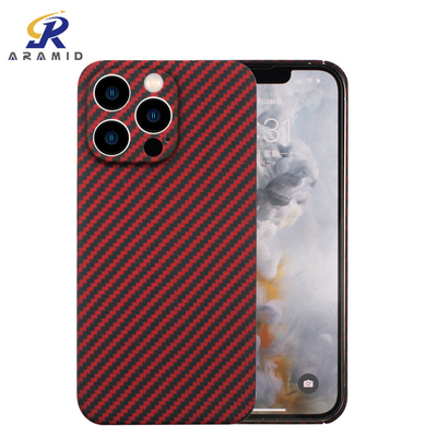 Red Shockproof Carbon Aramid Fiber Case Mobile Phone Cover For IPhone 13 Pro