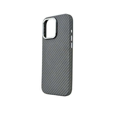 Thin 0.8mm 16g Weight Magnetic Aramid Fiber Phone Case for iPhone 16 Pro with Side Injection and Full Cover