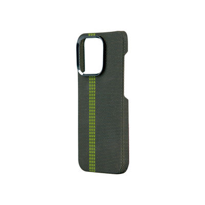 Yellow Plain Weave Dirt-resistant Aramid Carbon Fiber Magnetic Phone Case for iPhone 16 Pro Max