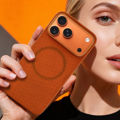 Premium Aramid Carbon Fiber Mobile Cover with Metal Frame for iPhone 17 Pro Max