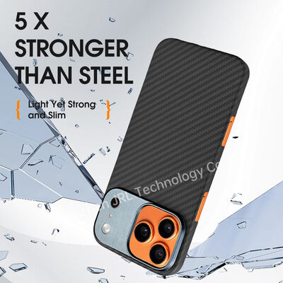Customized Metal Frame Ultra Thin Aramid Carbon Fiber Mobile Cover for iPhone 17 Pro