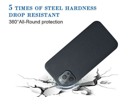 Full Protection Black Plain Weave iPhone 12 Aramid Fiber Case Carbon Case