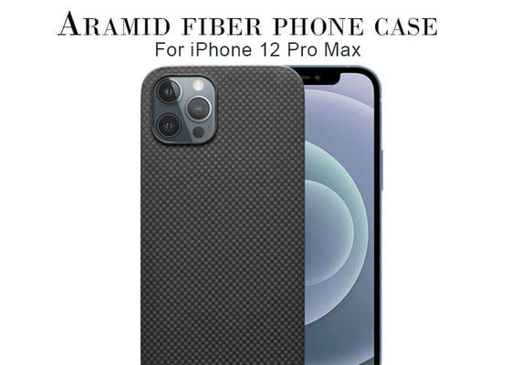 Full Protection Black Plain Weave iPhone 12 Aramid Fiber Case Carbon Case