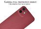 Carbon Fiber Phone Case iPhone 12 Mini Red Color Aramid Fiber Case