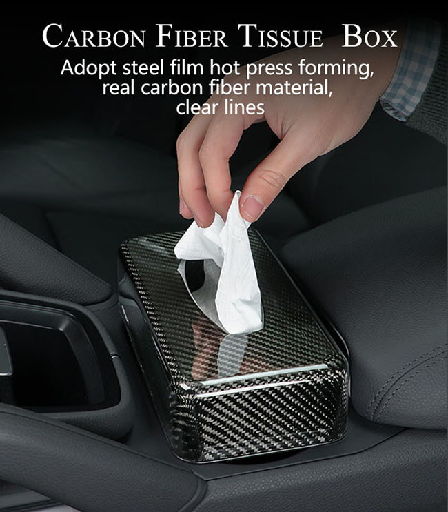3K Glossy Carbon Fiber Tissue Paper Box For Car